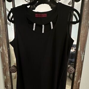 Scarlett Black Blouse with Rhinestone Accents
